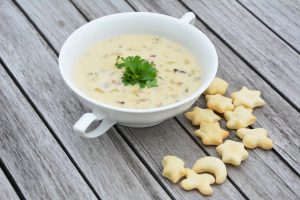 Clam Chowder mit Oyster Cracker